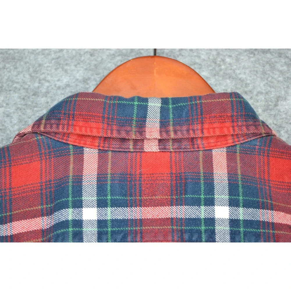 Polo‎ Ralph Lauren Red Plaid LS Button Down Front Flannel Shirt Mens Size XL